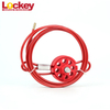 Dispositivo de bloqueo de cable de acero ajustable Loto ABS rojo con diámetro de cable.3,8mm CB03