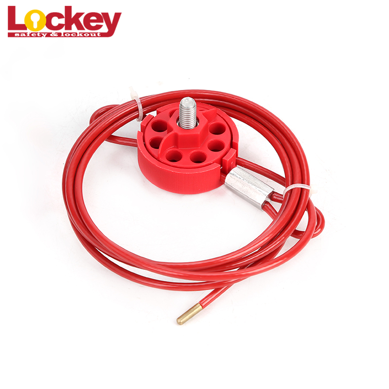 Dispositivo de bloqueo de cable de acero ajustable Loto ABS rojo con diámetro de cable.3,8mm CB03